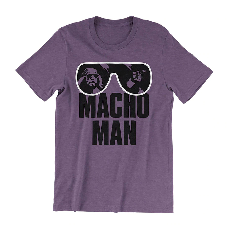 Men's Purple "Macho Man" Randy Savage Sunglasses T-Shirt