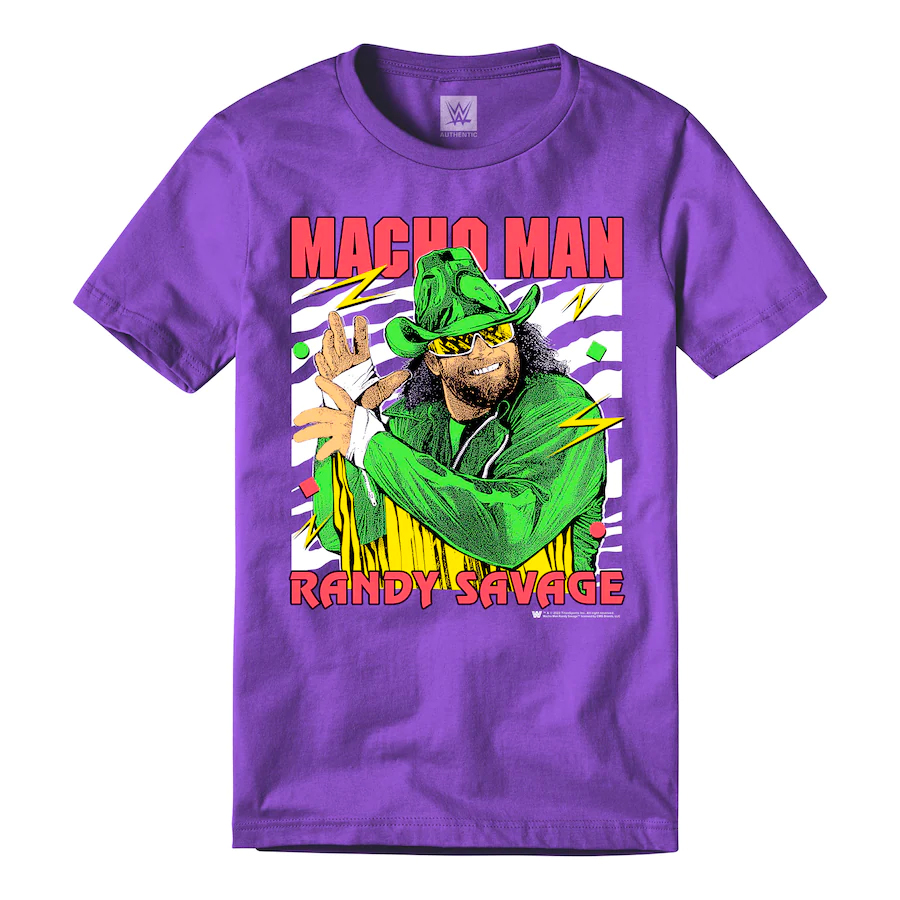 Men's Purple "Macho Man" Randy Savage Neon Collection T-Shirt