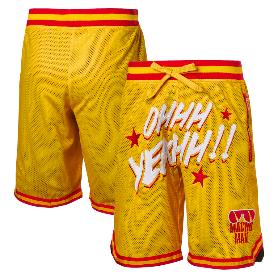 Men's Yellow "Macho Man" Randy Savage Ohhh Yeahh!! Shorts